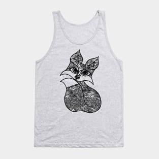 Fox Zentangle - Black Lace Tank Top